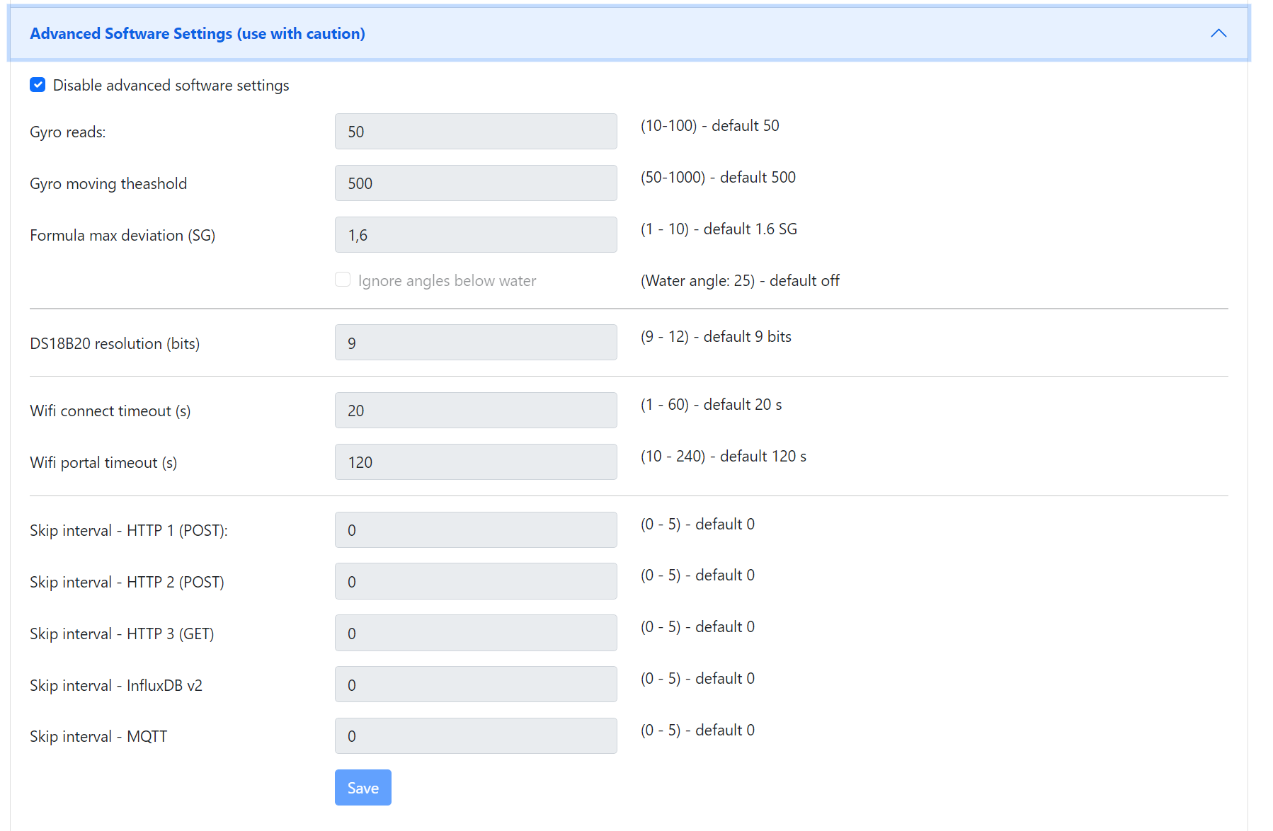 Advanced Settings